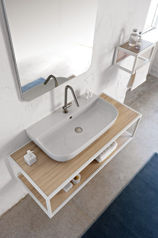 Lavabo da appoggio o sospeso WHITE - 75 x 42 cm