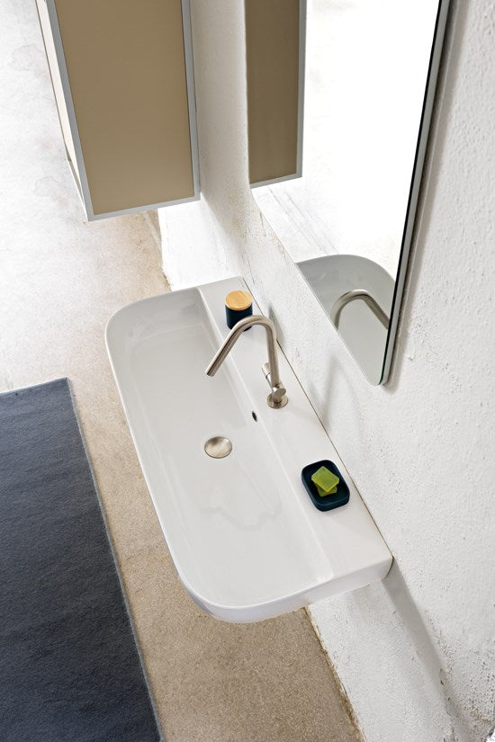 Lavabo da appoggio o sospeso WHITE - 95 x 42 cm