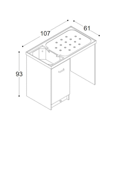 1 anta - inserimento lavatrice dx o sx - BIANCO OPACO