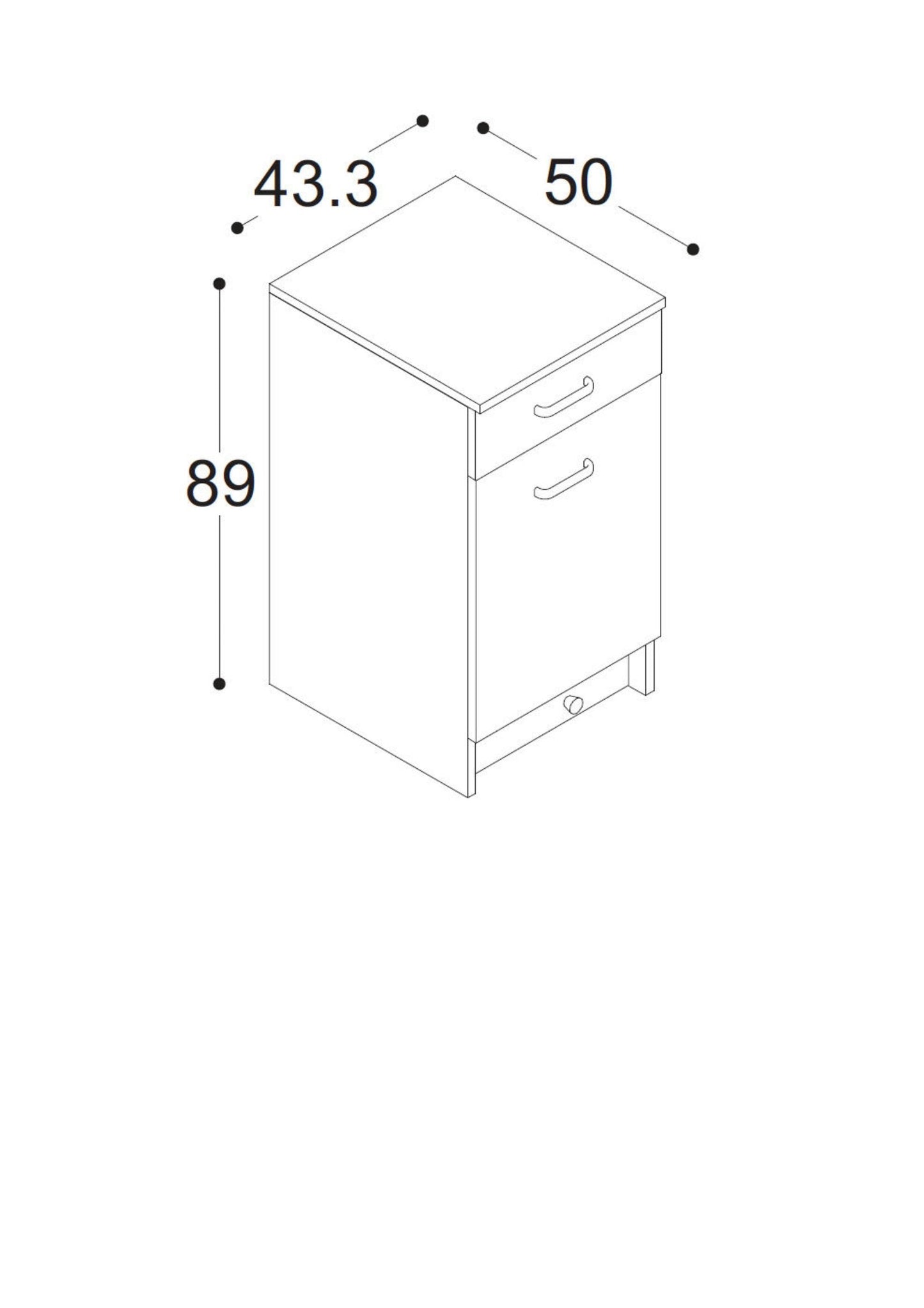 1 cassetto - 1 anta - BIANCO OPACO