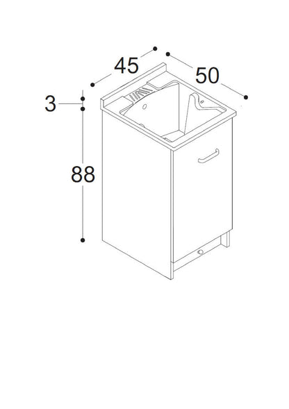 1 anta - lavabo in ABS metacrilato - BIANCO OPACO