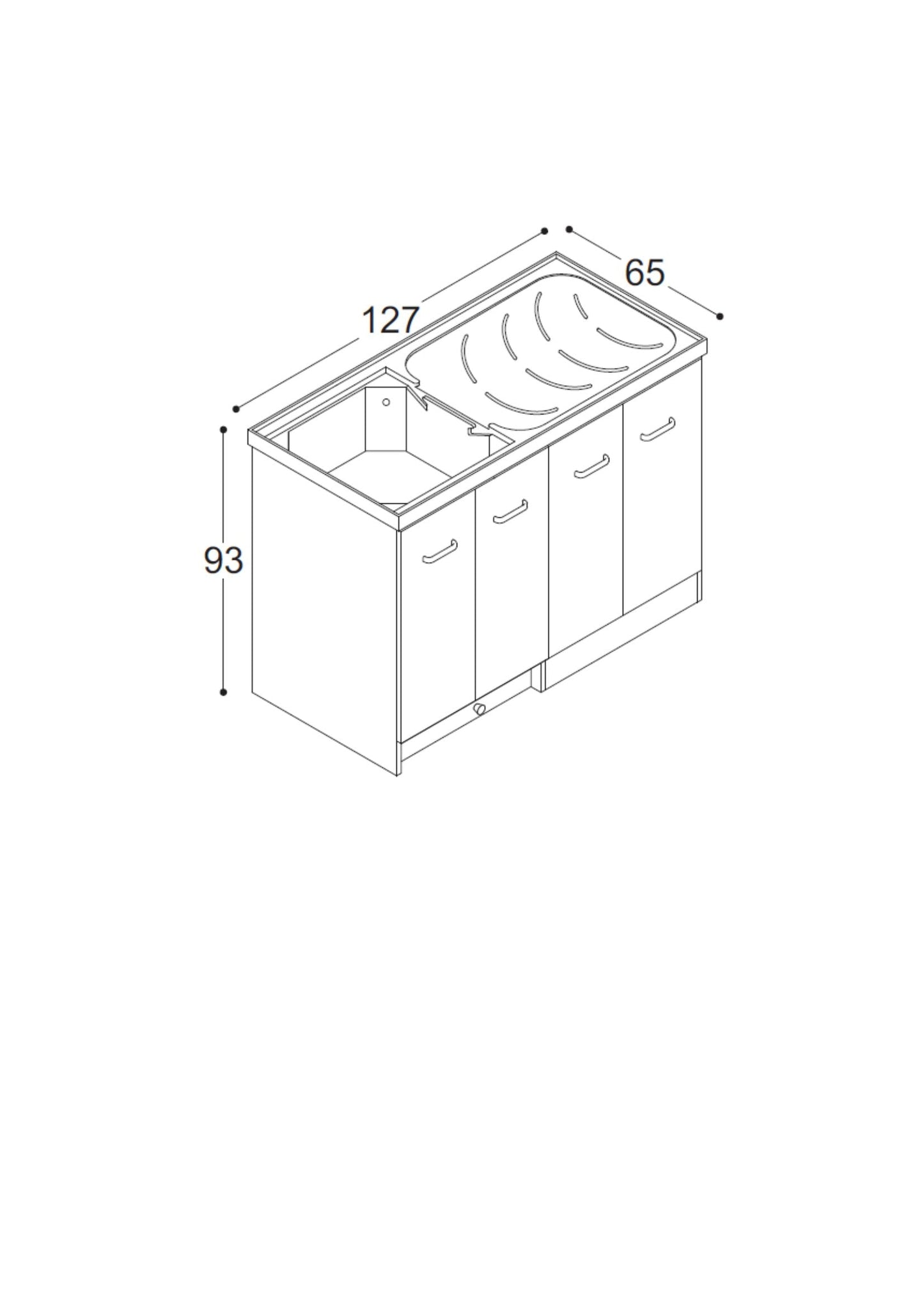 2 ante + 2 coperture - inserimento lavatrice dx o sx - BIANCO OPACO