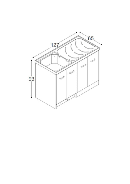 2 ante + 2 coperture - inserimento lavatrice dx o sx - BIANCO OPACO