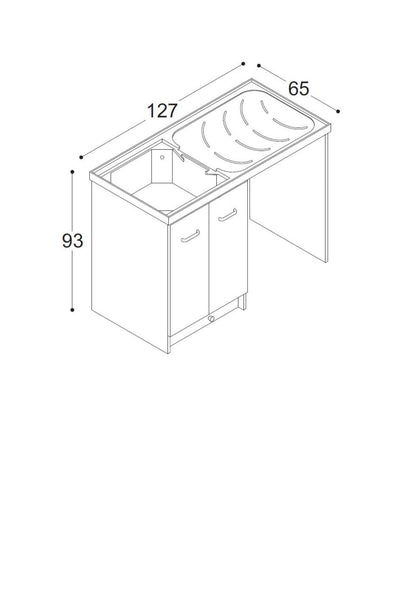 2 ante - inserimento lavatrice dx o sx - BIANCO OPACO