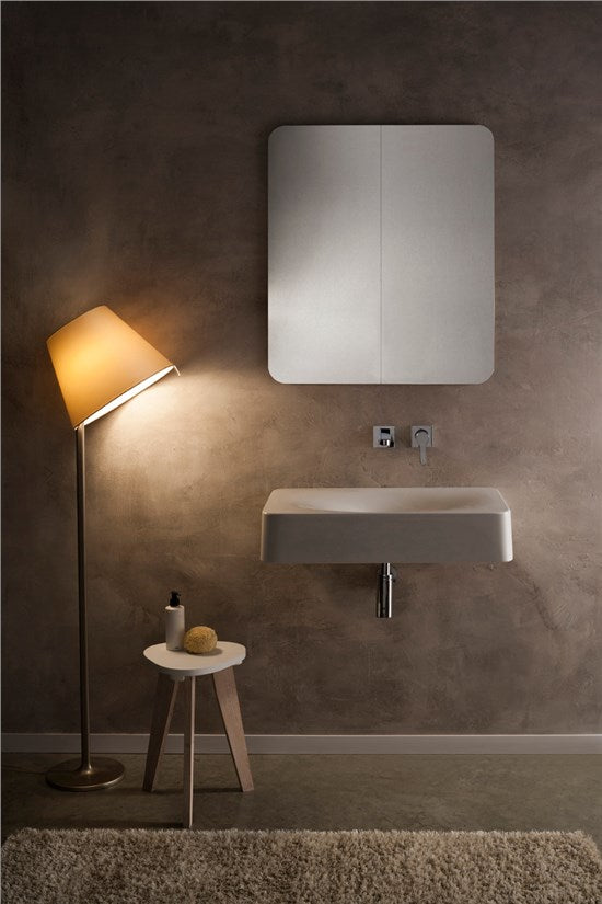 Lavabo da appoggio o sospeso WHITE - 71 x43 cm