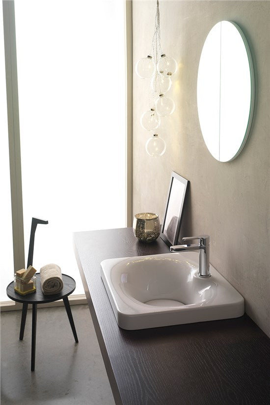 Lavabo  da appoggio o sospeso WHITE - 50 x 44 cm